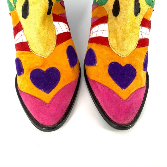 Zalo Vintage Colourful Western Cowboy Boots Size 5.5 - Picture 2 of 6